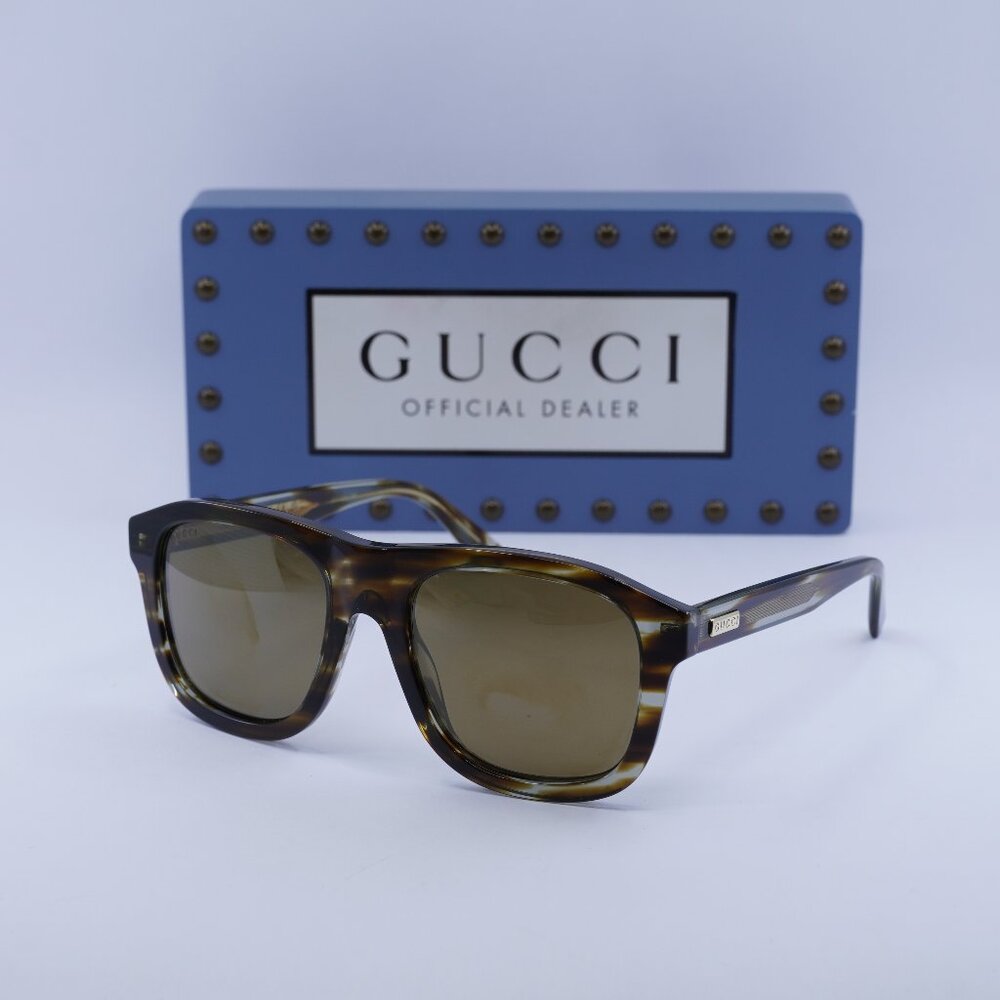 Gucci GG1316S 003 Aviator Sunglasses - Havana\Brown
